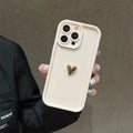 3D Gold Heart Silicone Soft Phone Case For iPhone 15 14 13 12 11 16 17 Pro Max XS XR 7 8 Plus SE Shockproof Candy Matte Cover (Copia)